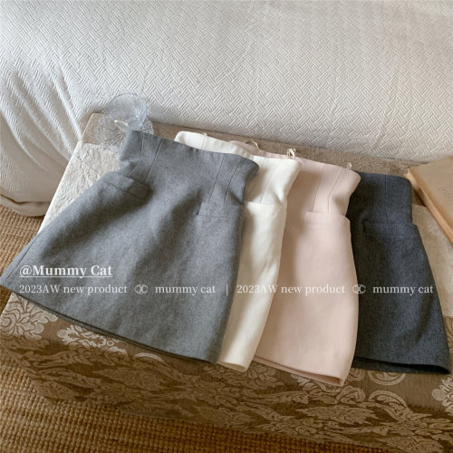 办公少女高腰纯色包臀半身裙短裙