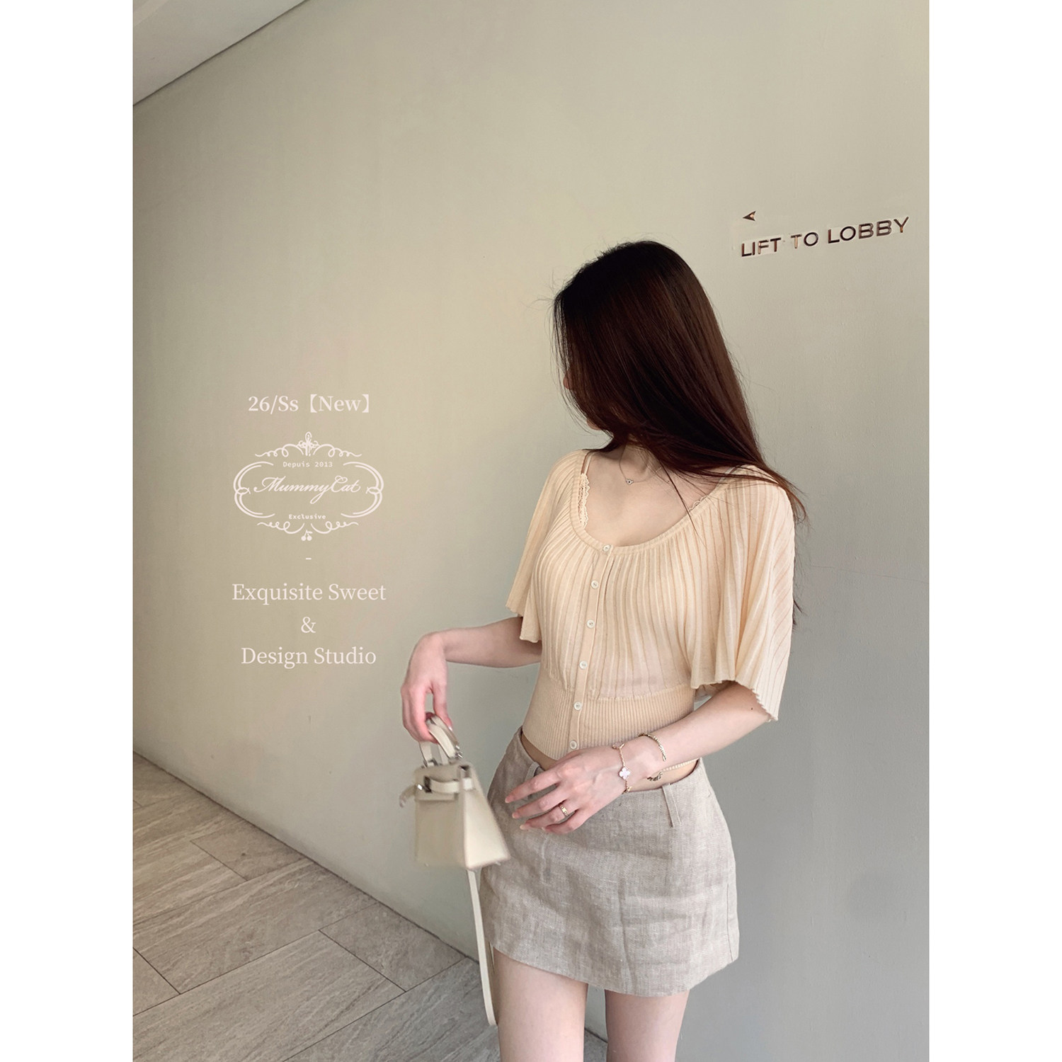 MummyCat下蛋喵【风琴白蔻】26新品30绵羊毛风琴褶大圆领针织上衣