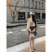 MummyCat下蛋喵 昭和情书 甜美日系10羊绒90绵羊毛毛呢斗篷外套