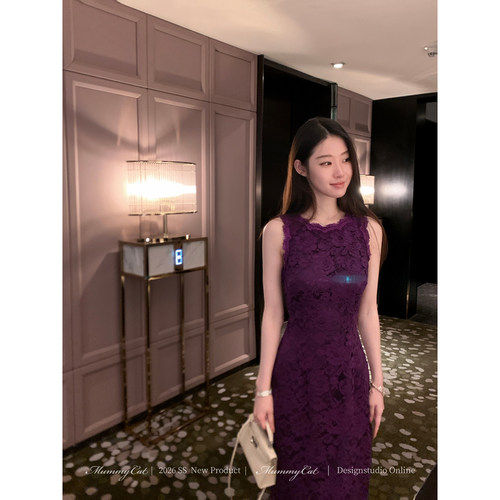 股线蕾丝修身包臀连衣裙