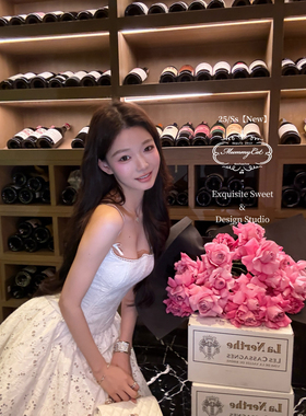 Mummy Cat 下蛋喵【钢琴诗人】100棉布绣花镂空白色吊带半裙套装