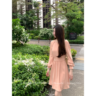 26新品 Mummy 秩序美学 下蛋喵 双面乱麻插肩包扣系带连衣裙 Cat