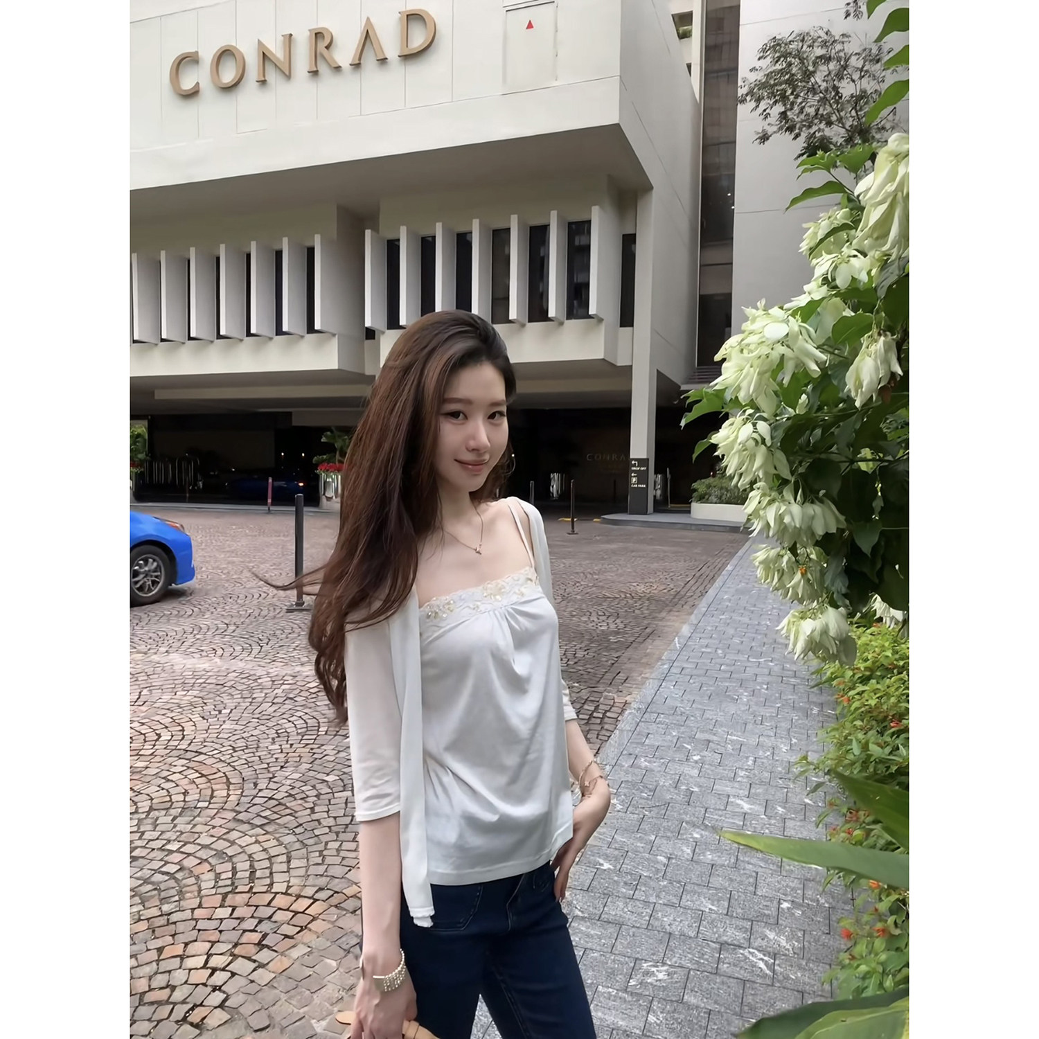 Mummy Cat 下蛋喵【古早小资美女】26新品64棉刺绣蕾丝背心吊带