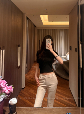 Mummy Cat下蛋喵【软糯冬季】新品秋冬羊毛高腰修身款针织长裤