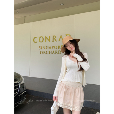 针织背心开衫连衣裙三件套