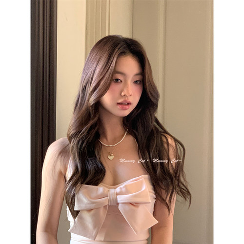 立体感蝴蝶结甜美挂脖弹力胸衣