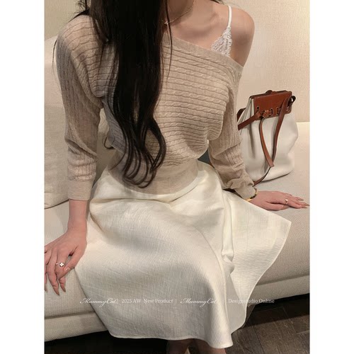 86莱赛尔垂感舒适优雅伞摆半身裙