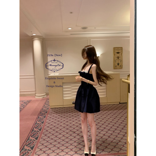 仿丝毛蝴蝶结公主日礼服连衣裙