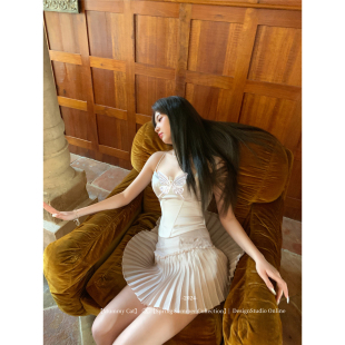 日系清透感皱飘飘蓬蓬百褶裙短裙 下蛋喵 Mummy Cat