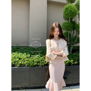 MummyCat下蛋喵【邂逅优雅】新品优雅贵气珍珠领腰带鱼尾连衣裙