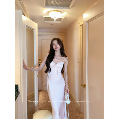 鱼骨性感蕾丝鱼尾吊带礼服连衣裙