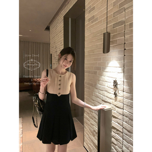 Mummy Cat 下蛋喵【嘉柏丽尔的黄昏】新品气质撞色肌理连衣裙