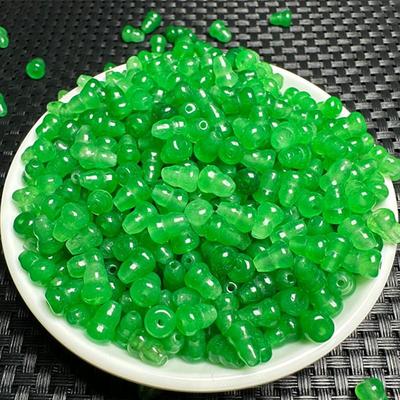 马来玉冰透6x9mm小葫芦散件diy手链项链挂件配件绿葫芦玉石配饰