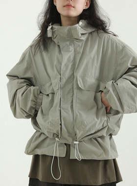 Muro A/W23 男女同款paper layered string wind jacket冲锋衣