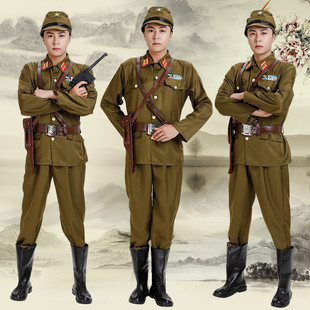 定制加大码士兵套装军官大佐反派汉奸演出服王二小演出服装土匪