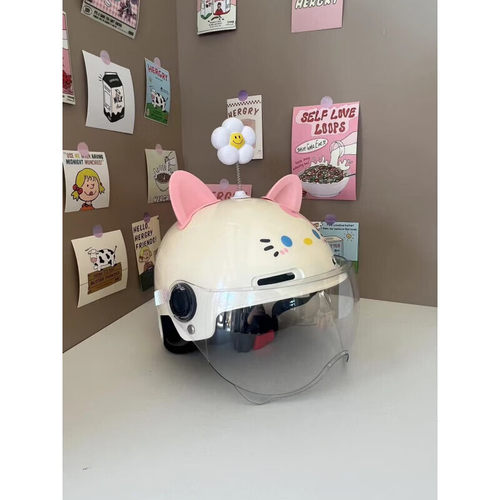 hellokitty头盔3C认证电动车女生可爱夏天防晒四季通用学生安全帽