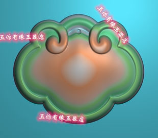 精雕图jdp灰度图bmp浮雕图玉雕图如意长命锁如意头厚装宝宝锁