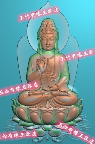 观音挂件精雕图玉雕电脑雕刻