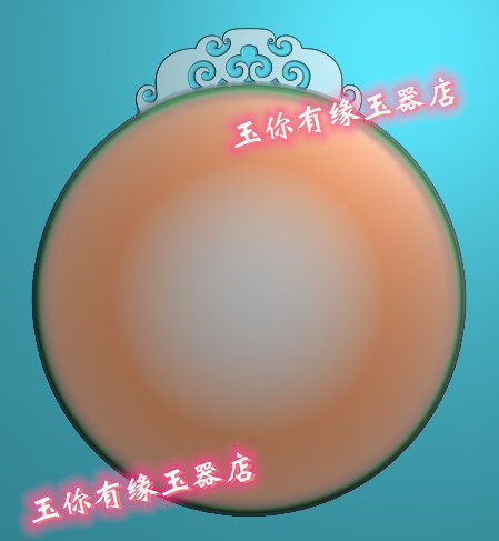 仿古牌头圆形素面牌平安无事牌精雕图浮雕玉雕灰度图JDPBMP雕刻图