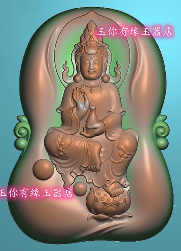 随型观音挂件精雕灰度jdpbmp电脑