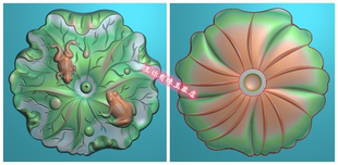 荷叶青蛙滴水香插精雕图浮雕玉雕灰度图电脑雕刻JDP BMP木雕石雕