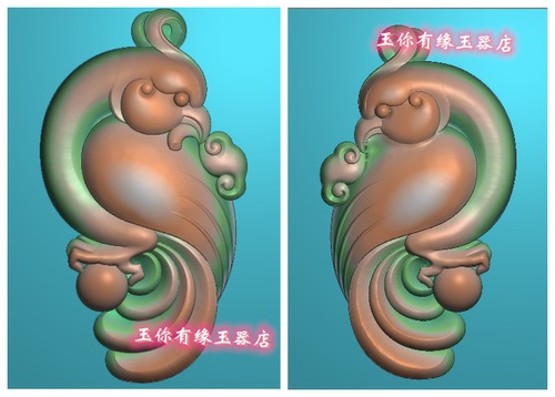 立体jdp花鸟老鹰如意电脑精雕图