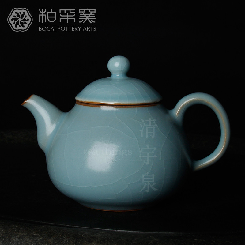台湾柏采汝窑茶壶二代新粉青 柏采窑HR-136BX 知遇壶开片功夫茶具图片