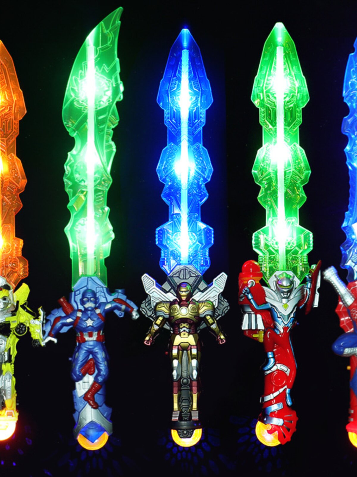 어린이 장난감 칼 소년 음악 소리와 빛 장난감 야시장 빛나는 장난감 새로운 빛나는 거리 노점 이우 배치