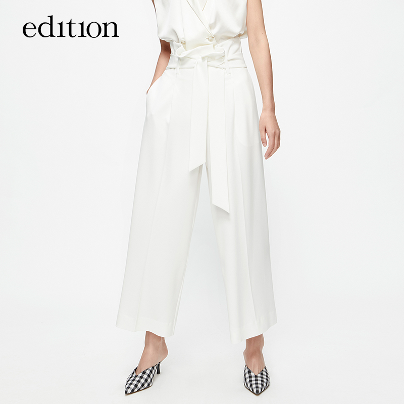 edition阔腿裤女夏款宽松显瘦高腰垂感九分休闲裙裤