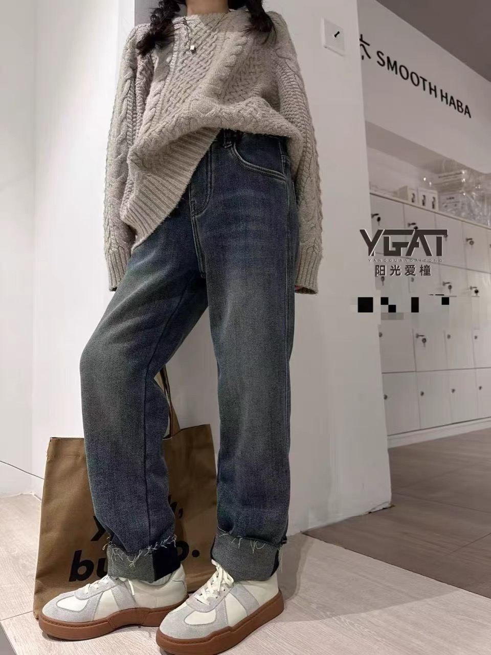 阳光爱橦童装儿童加绒牛仔裤一体绒女童小脚裤弹力紧身长裤无吊牌