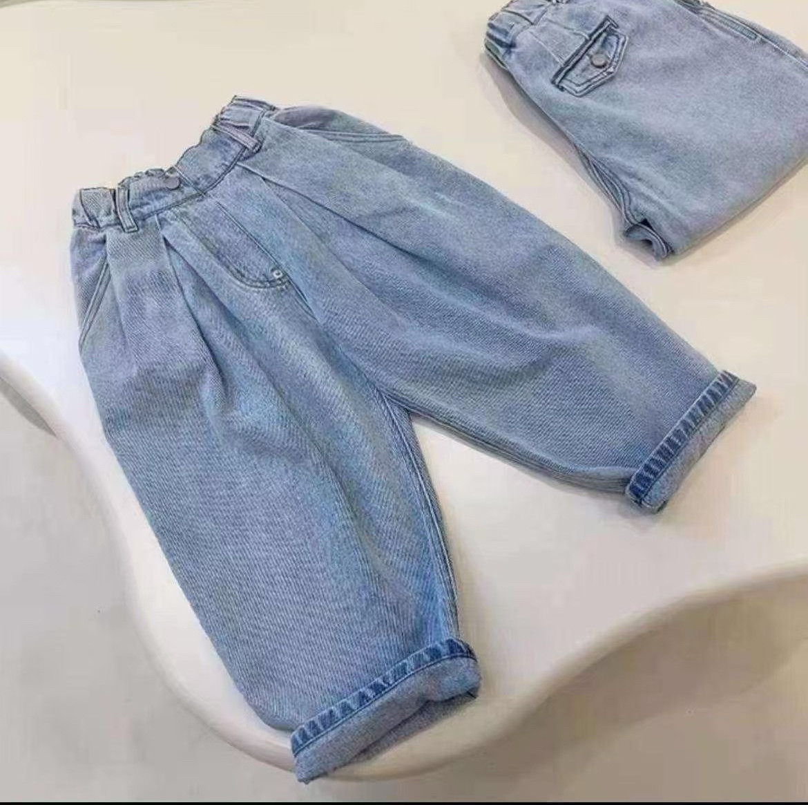 波拉韩版童装2025春秋新款纯色儿童牛仔裤男童老爹裤女童长裤,童装/婴儿装/亲子装,儿童牛仔裤,淘宝优惠券,粉丝福利购,淘宝优惠卷