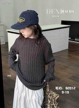 大E小E童装 2025秋冬新款韩版男童30%羊毛衫女童针织衫毛衣82012