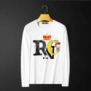 2024年秋欧洲站男士刺绣珠片丝光棉长袖T恤 D208-510P75平拍图片