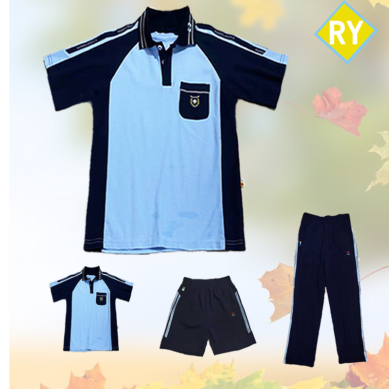 南宁夏运动校服 浅蓝短袖/长裤/套装中小学生高含棉通用校服 现货