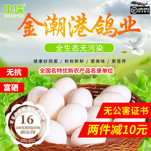 当天发温州金潮港无抗飞鸽蛋信鸽蛋顺丰包邮农家散养土鸽子蛋30枚