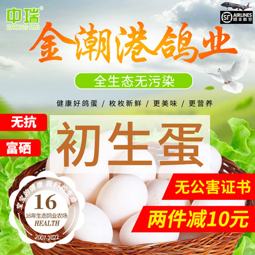 金潮港无抗初生鸽蛋新鲜孕婴