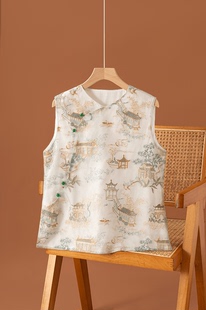 真丝欧根纱国风重工刺绣薄款马夹女夏季新中式超好看对襟盘扣上衣