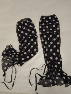 2025夏季新款100%桑蚕丝纯真丝女波点荷叶袖百搭开车骑行防晒袖套