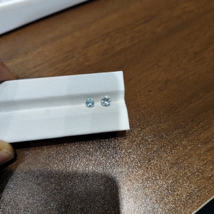天然海蓝宝裸石批发加工圆形4*4\5*5MM戒面镶嵌银托戒指吊坠耳钉