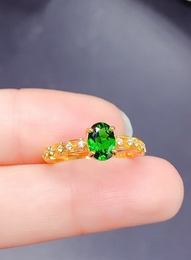 新款925纯银戒指空托镶嵌椭圆5×7透辉宝石海蓝宝银托代加工定制