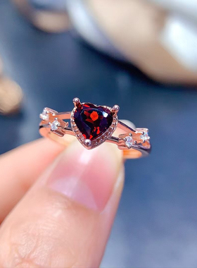 925纯银天然水晶戒指来石镶嵌心形6×6戒托空托批发加工宝石银托