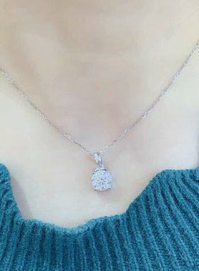 925纯银吊坠空托莫桑钻多尺寸一克拉两克拉圆5\6\8\9mm银托加工