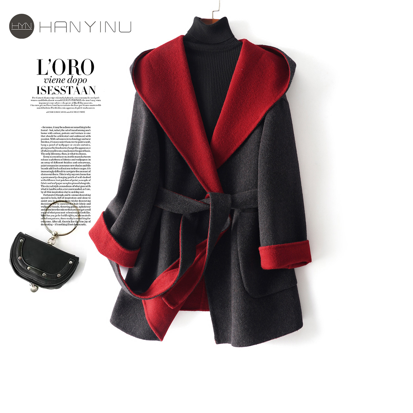 双面呢韩版时尚小个子毛呢外套女