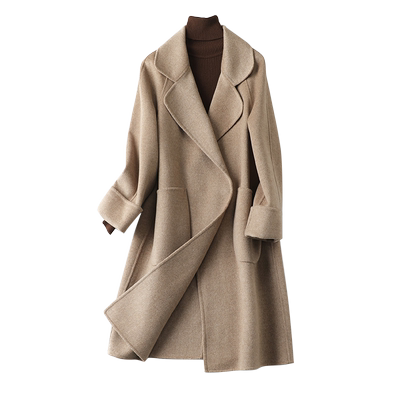 毛呢外套中长款100%纯羊毛双面呢