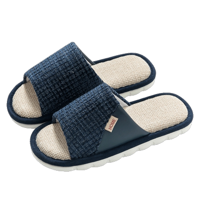 南极人防滑简约舒适亚麻拖鞋