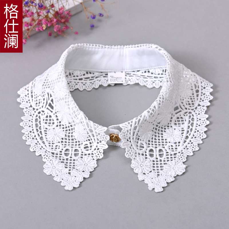 格仕澜镂空蕾丝假领子衬衫多功能