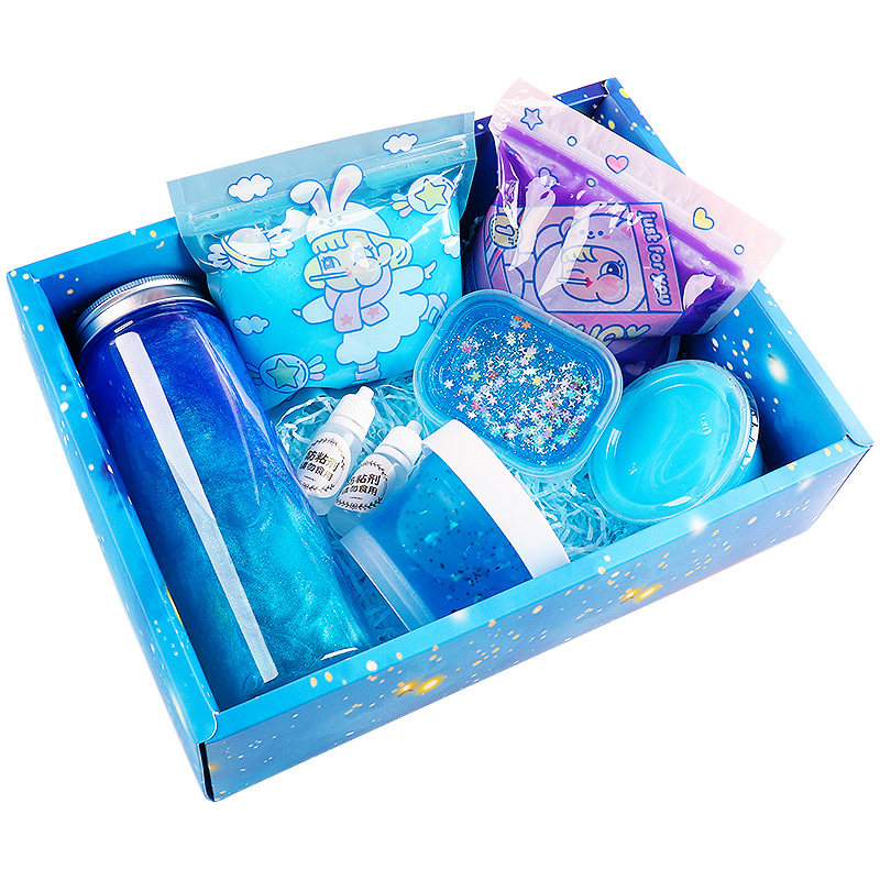 抖音起泡胶儿童无毒假水史莱姆套装少女气泡胶水晶泥玩具新年礼物