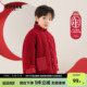 左西男童外套仿羊羔绒拜年服冬季 儿童国风棉服上衣加绒加厚新中式
