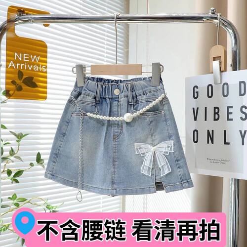 女童时尚牛仔裙裤2026夏季新款韩版儿童甜美百搭假两件牛仔短裤潮