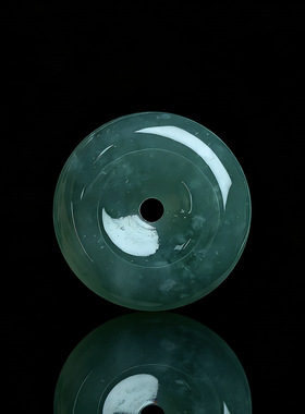 A货翡翠油青玉扣饰品吊坠diy翡翠散件玉石珠宝翡翠玉石扣挂件批发